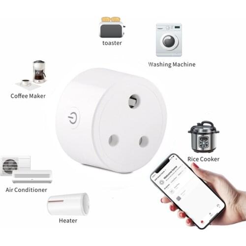 Indian Standard Mini Wireless Wall Timer Electrical Smart Socket 250V 16A Remote Control Wifi Smart Plug Alexa