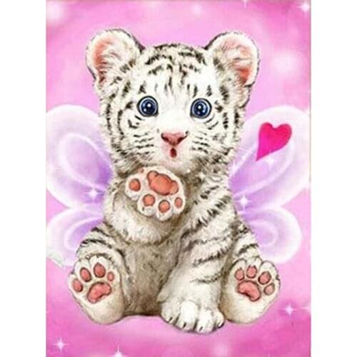 Kexinzu 5D DIY Diamond Painting Tiger Diamond Embroidery Cross Stitch Cartoon Round Full Drill Mosaic Kit Children Gift Y054