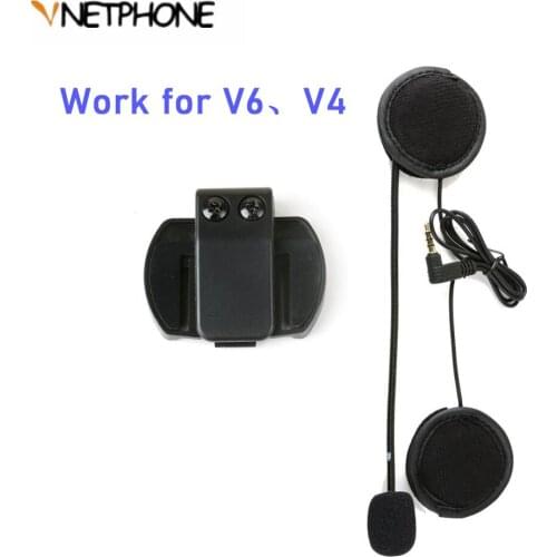 Vnetphone Soft 3.5mm Microphone Speaker Headset & Helmet Intercom Clip Work for V6 V4 Motorcycle Bluetooth Device