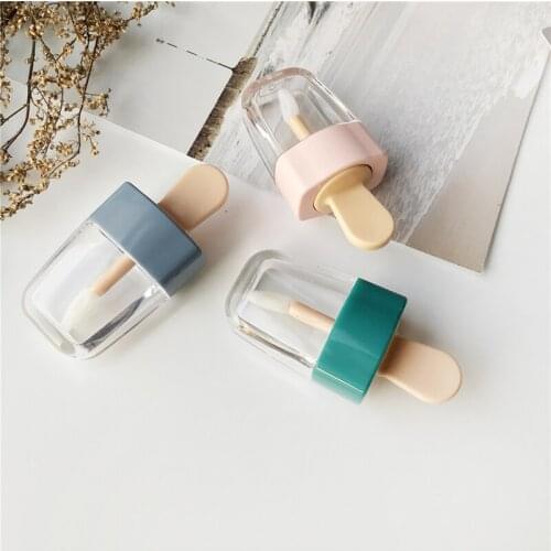 Sweet Ice Cream Shape Mini Lip Gloss Tube Empty Lip Balm Labiales Containers Blue Green Sample Dispenser Bottle Packaging 200pcs