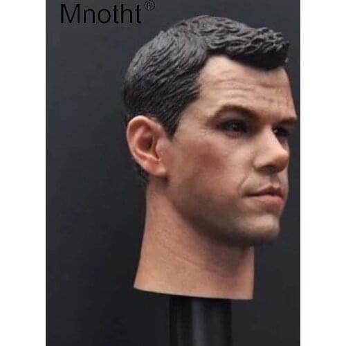 Mnotht 1:6 Scale Matt Damon Head Carving Models Bournes Mars rescue Male Soldier Head Sculpt Toy for 12in Action Figure m3