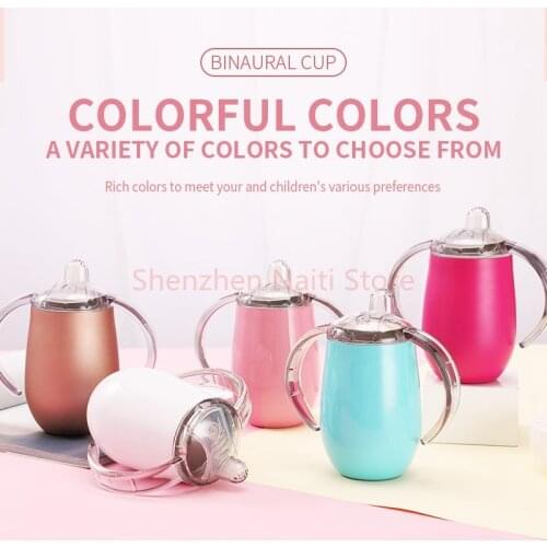 New 9oz Thermos Flask Tumbler Water Bottle BPA Free Stainless Steel Baby Sippy Cup Kids Pacifier Insulated Milk Cup Travel Mug
