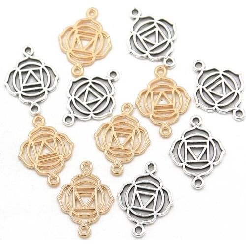 30Pcs 15*20MM Two Color Zinc Alloy Retro Pendants Porous Connectors Linker For DIY Charm Necklace Bracelet Jewelry Accessorie