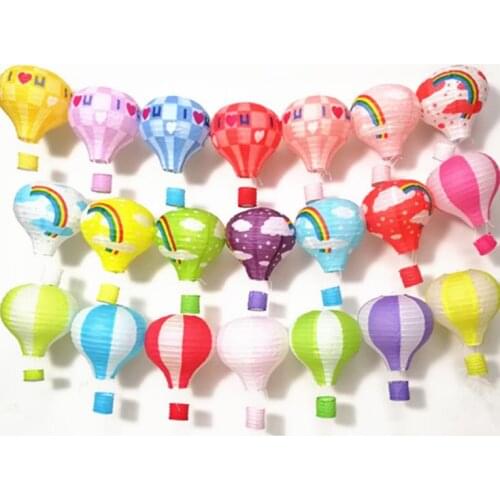 Rainbow Hot Air Balloon Decoration Background Ceiling Hanging Garland Lantern Shower Kids Birthday Wedding Party decor 30CM 40CM