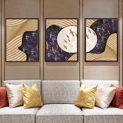 Simple Light Luxury Abstract Lines Birds Canvas Painting Nordic Posters Wall Art Print Pictures Home Decoration For Living Room