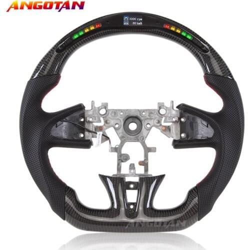 Steering Wheel Fit For Infiniti Q50 Carbon Fiber LED Modification of Perforated leather steering wheel