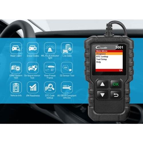 LAUNCH X431 CR3001 OBD2 Car Code reader Scanner support full obdii obd 2 diagnostic function with Multi-language pk ELM327 NL100