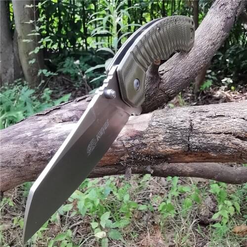 Folding Knife 8CR13MOV Blade G10 Handle Pocket Tactical Knives - Good for Hunting Camping Survival Outdoor and Everyday Carry
