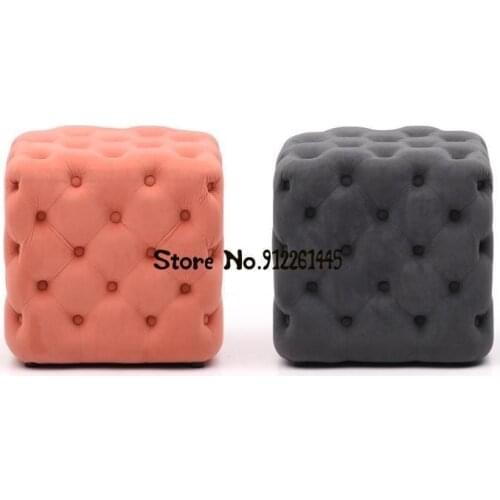 Cloakroom Shoe Changing Stool Household Flannel Sofa Stool Soft Seat Small Stool Nordic Simple Creative Square Low Stool