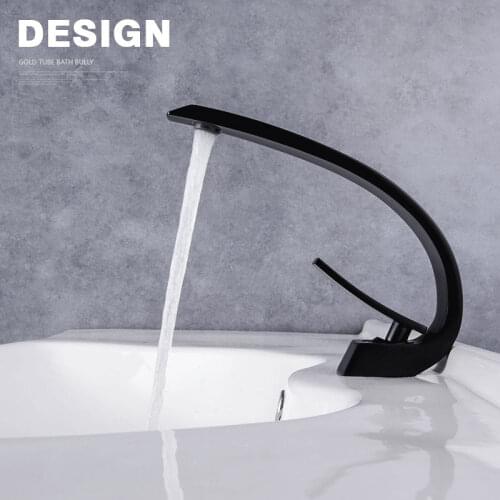 Luxury Basin Faucets Modern Brushed Gold Chrome Brass Bathroom Sink Faucet Single Handle Hole Toilet Bath Mixer Water Tap Crane