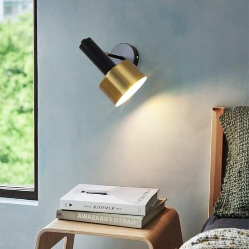 Modern Reading Light Wall Light Adjustable Bedside Lamp Wall Lamp Black Gold Luxury Nordic Up Down Sconce for Aisle Indoor E27