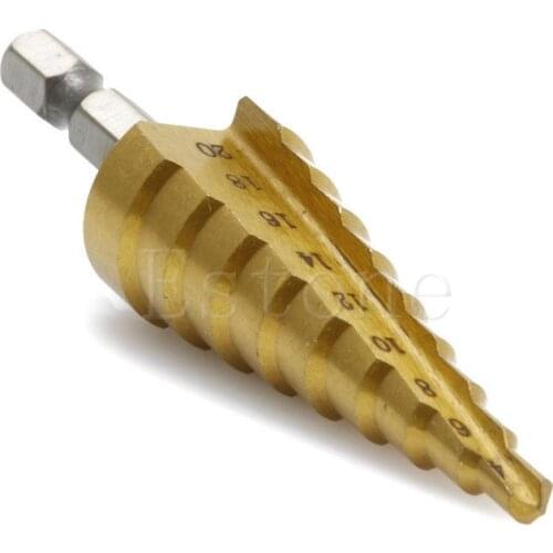 HSS High Speed Steel Triangle Shank Pagoda Step Drill Bit from 4-20mm L22