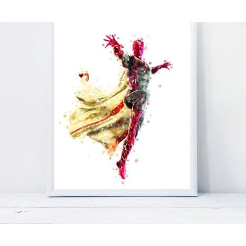 Superhero Vision Watercolor Art Avengers Superhero Print Printable Poster Canvas Painting Living Room Bedroom Decoration