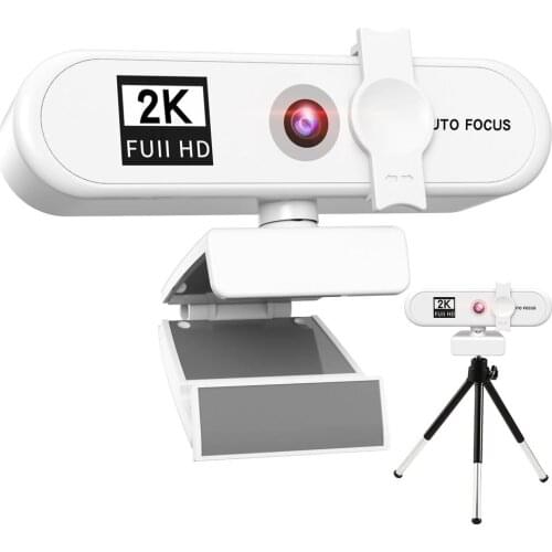 In Stcok 2K Conference PC Webcam Autofocus USB Web Camera Laptop Desktop For Office Meeting Home With Mic 1080P HD Web Cam