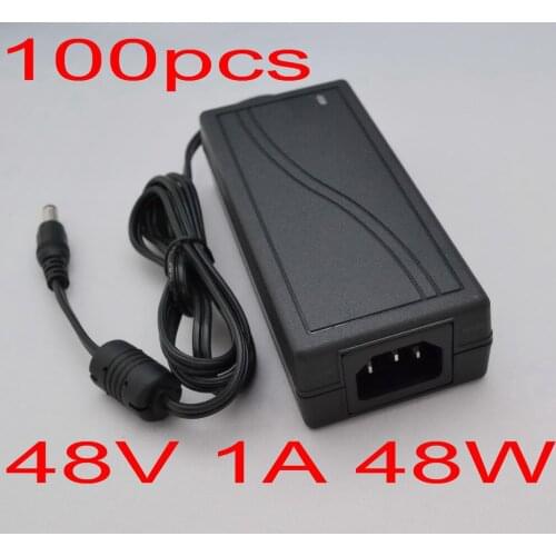 High quality 100PCS DC 48V 1A Switch power supply, 48W LED power adapter (5.5*2.1 or 5.5*2.5 )