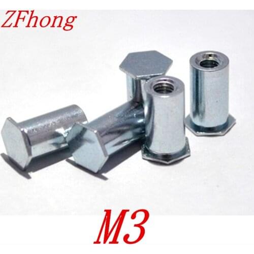 200pcs M3*3/4/5/6/7/8/9/10/11/12/14/15 Blind hole pressure riveting stud pressure riveting nut column OD=5.4mm