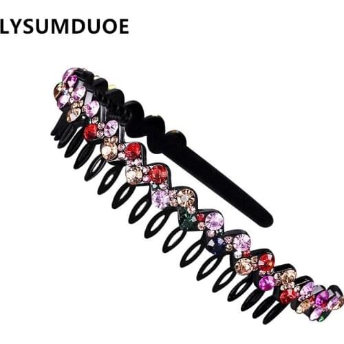 Korean Style Women Crystal Hairband Rhinestone Headdress Toothed Headband Simple Hairbands Elegant Gift Girls Hair Accessories