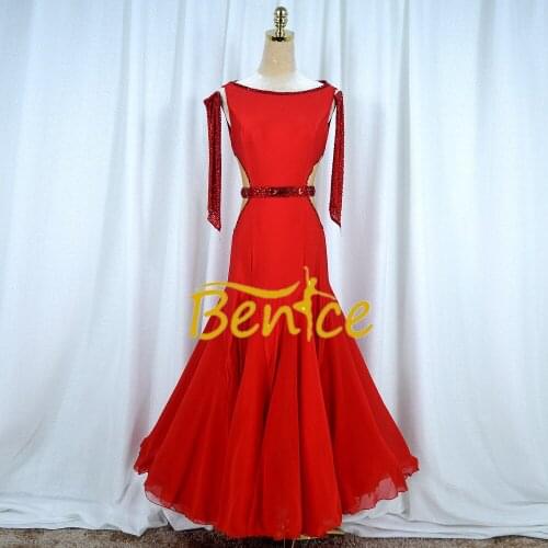 Standard Ballroom Dress Women New Of 2019 Custom Made High-necked Long Sleeved Waltz Ballroom Dance Competition Dresses