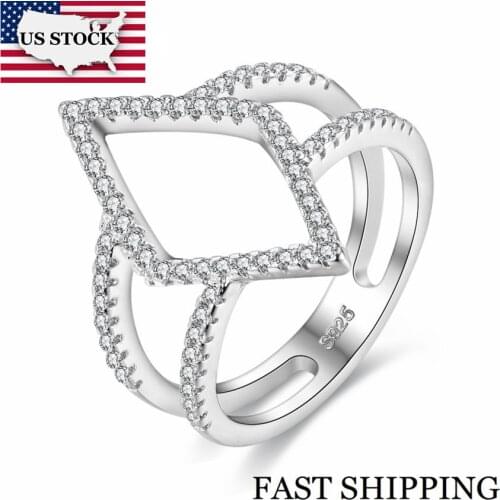 US STOCK 15% Uloveido Rings for Women Wedding Decorations Party Silver Color Engagement Ring Jewelry Bague Ringen Aneis PJ4258