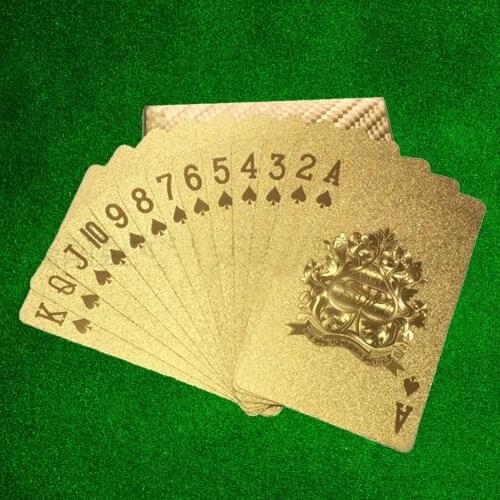 Gold Playing Cards Poker Game Deck Foil Pokers Pack Magic Cards Waterproof Cards Lightweight Game Playing Elements