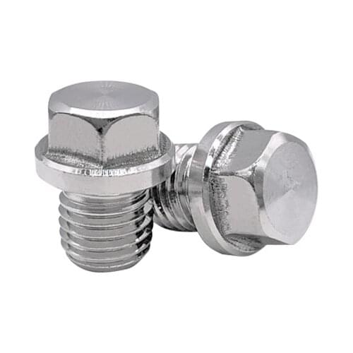 1pcs 1/8 1/4 3/8 1/2 3/4 hexagon pluging screws use screw outer hex belt edge bolts G thread oil plug bolt stainless steel