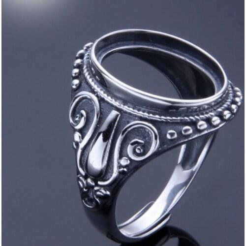 12*16mm 925 STERLING SILVER men women punk Semi Mount Bases Blanks base blank Pad ring Setting jewelry findings gift diy A1341