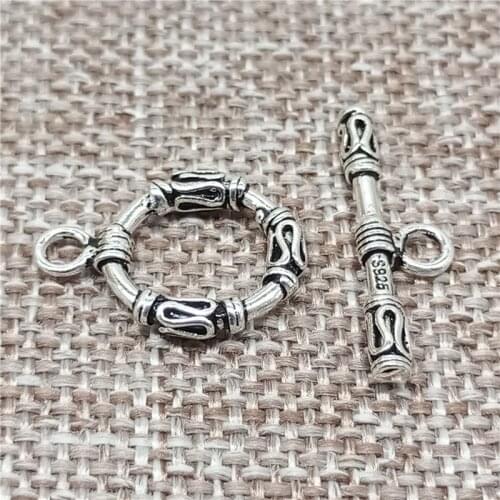 925 Sterling Silver Toggle Clasp Connector Stick and Circle for Bracelet Necklace