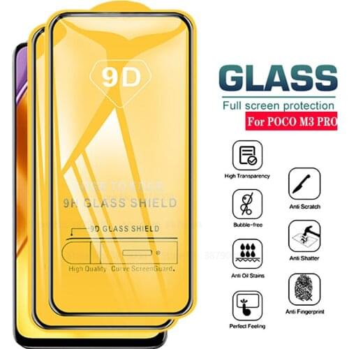 2pcs Full Glue protective glass for xiaomi POCO M3 PRO 5G tempered glass for poco m3 m 3 pocom3 pro m3pro glas screen protectors