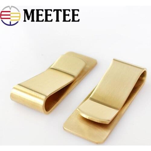 2pcs Meetee 50*20mm Retro Brass Thick Style Clip Buckle Wallet Men Women Metal Belt Money Paper Clips Leather Craft Buckles