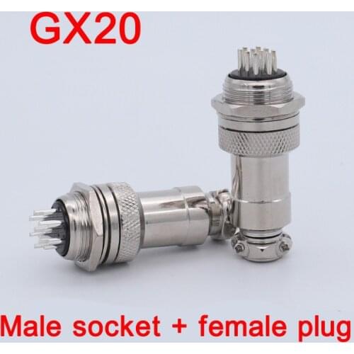 2Pieces Aviation Plug Socket Connector DF20 GX20 Screw 19mm Male Sockets Female Plugs 19M-2 Pins 2/3/4/5/6/7/8/9/10/12 Pin