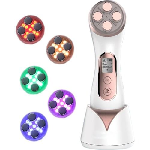 5 In 1 Face RF EMS LED Photon Skin Rejuvenation Machine Anti Age Facial Lifting Tightening Deep Cleaning Device Beauty Massager