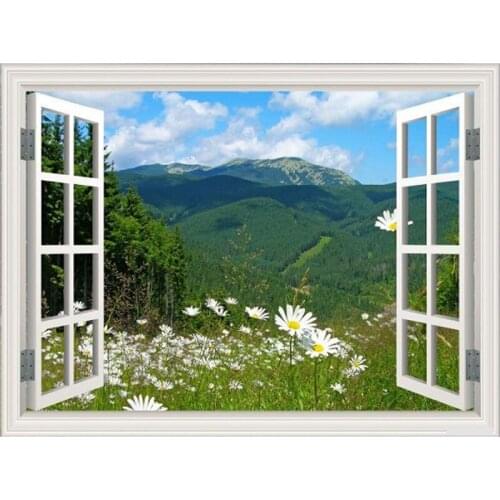 5D DIY Full Square Round Drill Diamond Painting Scenery Flower Outside Window Cross Stitch 3d Daimond Mosaic Wedding Decoration