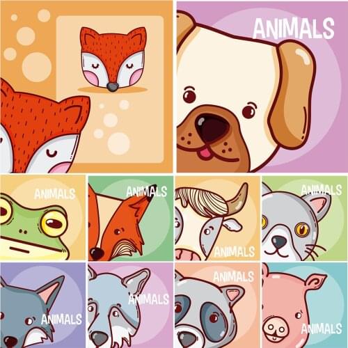 5D DIY Cartoon Animals Diamond Painting Cross Stitch Diamond Embroidery Full Drill Children Room Wall Art Decoration Gift