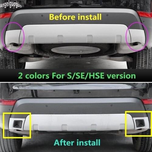 ABS Car Tail Throat Exhaust Plate Protection Cover Trim For Land Rover Discovery 5 S/SE LR5 2017 2018 Car Accessories