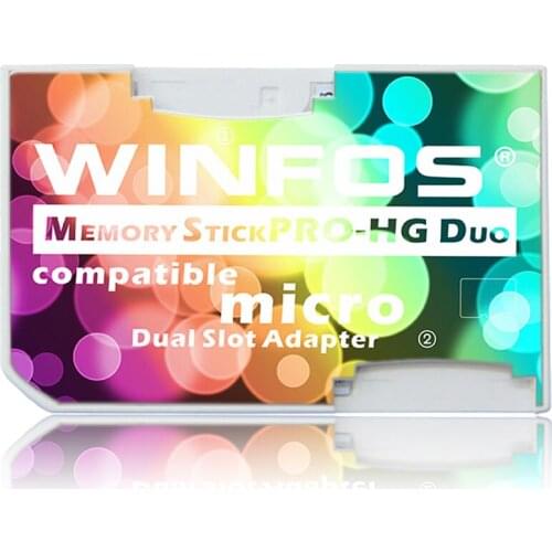 Dual Slot Adapter Micro SD TF to Memory Stick MS Pro Duo for PSP Card Reader 2 Slot