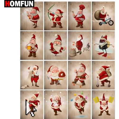 HOMFUN Diy 5d Diamond Painting "Santa Claus scenery" Cross Stitch Square Round Diamond Embroidery Handwork Rhinestone Art