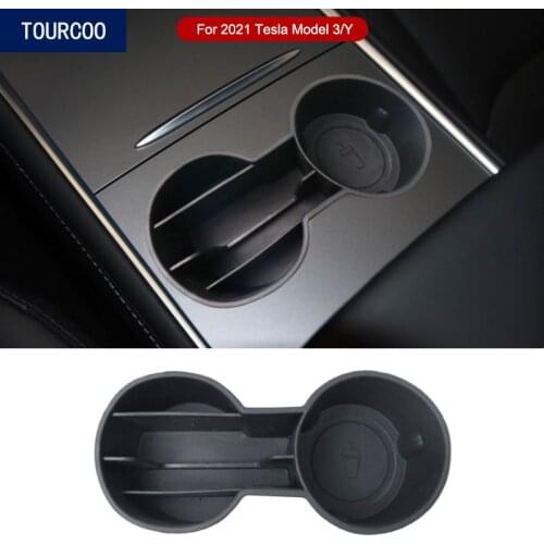 For 2021 Tesla Model 3 Y Shock-absorbing Anti-skid silicone Card Cup Holder Car Interior Modification Accessories