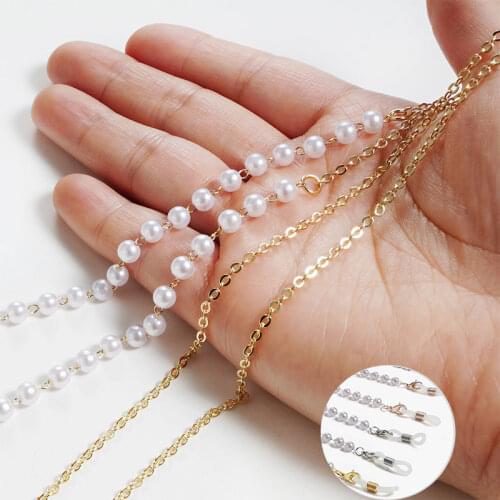 Imitation Pearl Glasses Chain for Women Non-slip Sleeves Non-slip Glasses Legs Eyeglasses Chains Lanyard Glass Jewelry Wholesale