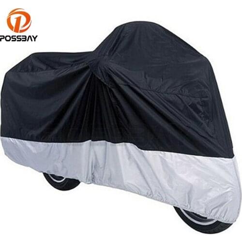 POSSBAY Motorcycle Cover Waterproof Rain Prevention Dustproof Covering Cafe Racer Motocross Protection Bike Moped Scooter Cover