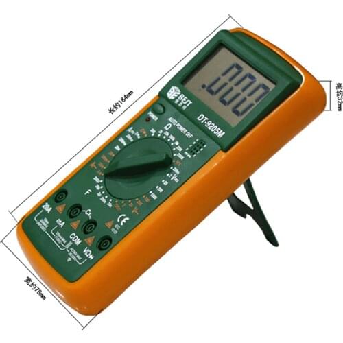 DT9205M LCD Digital Multimeter Voltmeter Ohmmeter Ammeter Capacitance Tester Hot