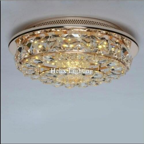 D280mm 21W LED Golden Ceiling Lights Ceiling Lamp Flush Mount Crystal Light AC 90-260V Surface Mounted Hallway Ceiling Lamp