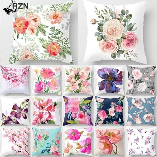Flower Pattern Decorative Art Cushion Cover Pillow Pillowcase Polyester 45*45 Throw Pillows Home Decor Pillowcover 40844