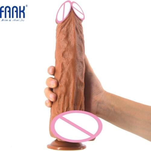 FAAK long dildo with suction cup realistic penis 2.26" thick sex toys for women big dick anal plug massage masturbate sex shop
