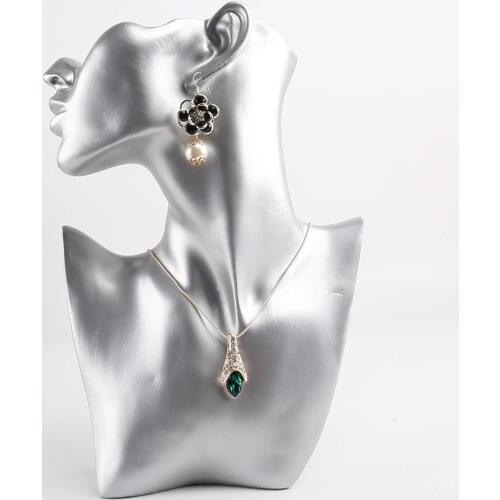 Silver Resin Mannequin Head For Jewelry Earrings Necklace Didplay