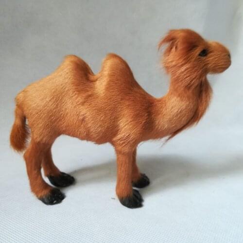 Simulation camel toy polyethylene & furs handicraft Bactrian camel model about 14x13cm b0128