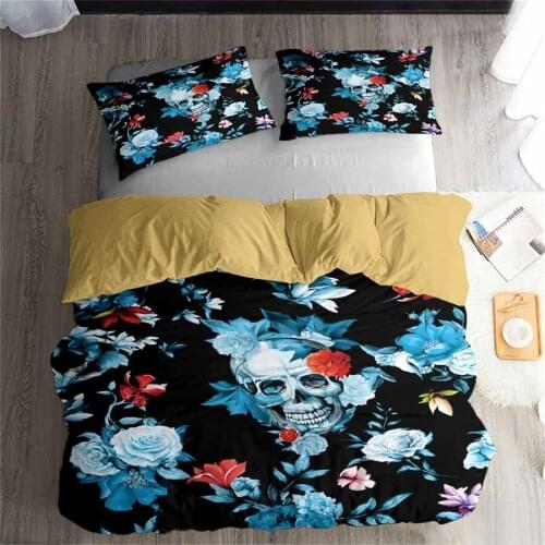 HELENGILI 3D Bedding Set skull Print Duvet cover set lifelike bedclothes with pillowcase bed set home Textiles #2-12