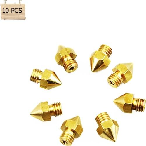 10 Pcs/lot Anet Brass Nozzle 3D Printer Accessorie Mix 0.5mm 0.4mm 0.3mm 0.2mm Extruder Brass Nozzle Print Head for 3D printer