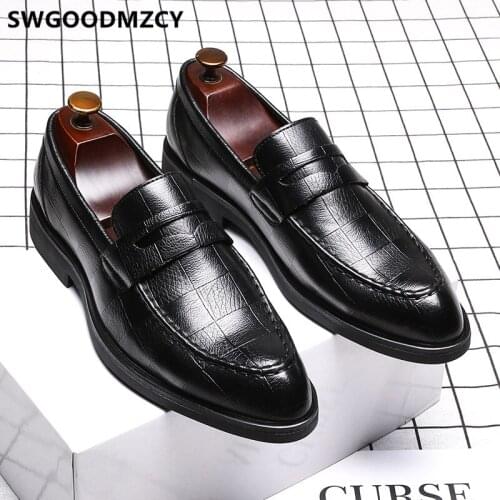 Black Formal Shoes For Men Italian Brand Mens Dress Shoes Loafers Coiffeur Luxury Elegant Shoes For Men Sepatu Slip On Pria Bona
