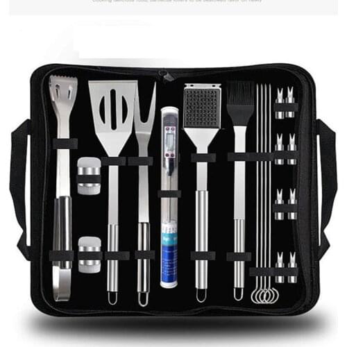 Barbecue Tool 20pcs Set Outdoor Camping Cooking Tools Set BBQ Grill Accessories Kit with Bag Stainless Steel Barbecue Accessorie