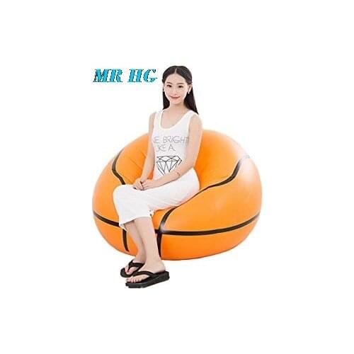Inflatable Basketball Chair Air Sofa Indoor Living Room Soccer Ball Flocking PVC Football Lounger Adult Kids Lounge Armchair
